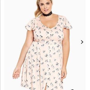 Torrid light pink bird dress spring pinup